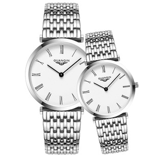 瑞士手表简约钢带情侣手表男女士时尚超薄石英表品牌防水