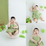 宝宝百天照拍照服装婴儿周岁照服饰影楼女童水果主题拍摄道具