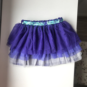 外贸原单中小女童宝宝紫色，渐层蛋糕纱纱蓬蓬裙，半身裙腰裙日常演出