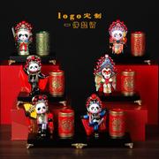 中国风京剧脸谱熊猫笔筒摆件中国特色外事商务圣诞送老外礼物