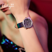 女士手表小巧精致镶钻时尚，法国进口小众，轻奢品牌水晶石英女表