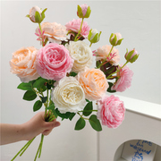 塑料花仿真花高档装饰花卉茶几上摆放的花玫瑰花餐厅桌面装饰花摆