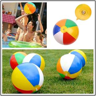 彩色充气沙滩球户外戏水球，成人儿童泳池玩具，小孩宝宝早教球戏水球