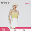 bebe2023春夏系列女士短款修身设计感钻饰羊毛针织吊带上衣130203