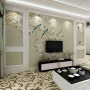 现代新中式壁纸壁画无纺布墙纸，客厅卧室电视背景墙壁纸花鸟墙布