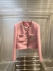 欧洲站女装 法式名媛气质高级感短款上衣 粉色小香风外套