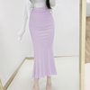 2021韩国时尚舒适性感纯色超有女人味显瘦高腰包，臀鱼尾半身裙