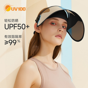 UV100防晒帽防紫外线全脸女骑行防风夏季帽子太阳帽遮阳面罩22429