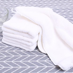 家务清洁白色抹布珊瑚绒无尘双层加厚擦桌布大号清洁巾厨房洗碗布