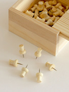 木质图钉创意工字钉软木板留言钉，方块圆形图钉按钉木盒装大头钉