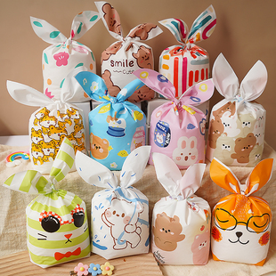 六一儿童生日礼物袋，糖果零食包装袋卡通，可爱小袋兔耳朵袋子