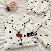卡通HelloKitty睡衣女夏季新款短袖纯棉高级感三件套家居服套装