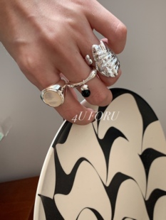 小众戒指不掉色母贝镶嵌设计高级感戒指组合指环个性女王大人戒指