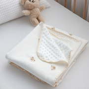 婴儿盖毯纯棉mini小华夫格豆豆绒儿童，毯子新生儿宝宝空调毯被夏季