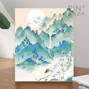 数字油画diy古典风景客厅卧室，装饰画挂画手工填色水墨油画中国风