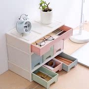 。写字台上放的书架，简易办公桌面，收纳盒塑料多层小抽屉式文件化妆