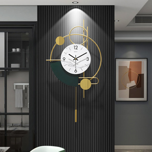 创意木格栅装饰石英，钟表客厅家用时尚轻奢现代简约电视机墙上挂钟