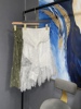 M白深绿两色斜襟蕾丝假袖装饰半身裙MAI1SKT013
