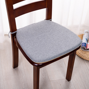 坐垫马蹄形餐椅垫中式简约素色加厚可拆洗防滑棉麻家用餐桌椅子垫