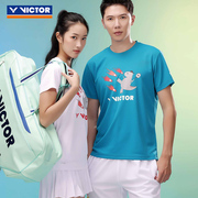2024新victor胜利羽毛球服短袖T恤男女款速干运动服威克多T-40032