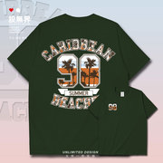 夏日加勒比海滩98号短袖，t恤男女个性创意ins纯棉，潮衣服夏设无界