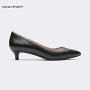 rockport乐步女士ol皮鞋2023夏休闲(夏休闲)中跟黑色，一脚蹬女鞋ci9718
