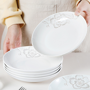 10个盘子套装创意陶瓷，餐具菜碟高级感ins风网红菜盘家用2024