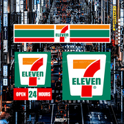 711便利店创意汽车反光贴纸7仔LOGO摩托电动车趣味恶搞装饰贴画