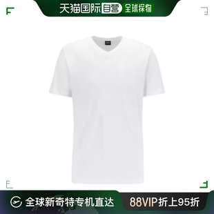香港直邮HUGO BOSS 男士白色棉质短袖T恤 50385258-100