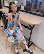 波拉韩国童装女童连衣裙2021夏儿童波西米亚背心裙小女孩吊带裙子
