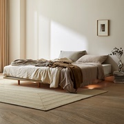 支吾空空悬浮床现代简约卧室双人床实木床架1.8米1.5米排骨架大床