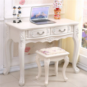 欧式电脑桌家用台式白色，书桌学习桌现代简约写字台，实木梳妆台田园