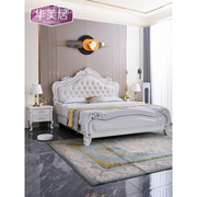 欧式床双人床现代简约主卧实木床200×220白色大床公主床储