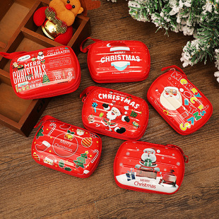 2022虎年圣诞铁盒糖果罐，马口方形圆形，儿童礼物盒饼干罐零钱包