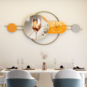 餐厅背景装饰画钟表组合创意，轻奢玄关晶瓷画电视背景墙壁挂画