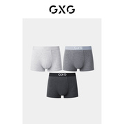 gxg男士内裤3条装纯棉，透气内裤男平角裤男生裤衩短裤