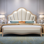 轻奢美式全实木床白色1.8米家用现代简约主卧1.5m单双人(单双人)储物大婚
