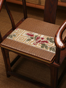 红木沙发坐垫夏季凉席防滑新中式，客厅椅子坐垫，藤席透气圈椅垫定制