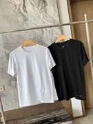 欧美品牌简单基础款短袖T恤男上衣夏装黑白色纯棉透气舒适高端
