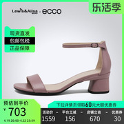 ecco爱步女鞋2023夏季凉鞋粗跟低帮时尚一字扣带290103