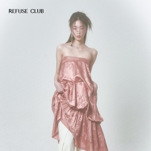 李溪芮同款REFUSE CLUB 新中式原创设计长款抹胸半身裙连衣裙