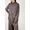8折紫灰色竹纤维羊绒针织深V领长弧形袖开衫夏季简约外套