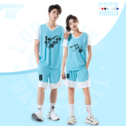 情侣短袖短裤假两件套运动套装篮球服夏季韩版潮流球衣比赛训练服