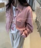 SAINA粉色牛仔外套女韩版宽松小个子早春ins潮复古时尚洋气上衣