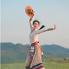 春雨rain老师藏族舞次仁拉索专用舞蹈帽子仿麂皮，绒广场舞演出道具