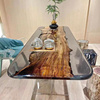 环氧树脂胶河流桌面板海洋茶桌子海浪大板餐桌实木原木茶台茶几