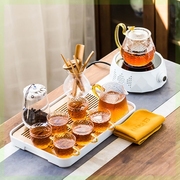 蒸汽煮茶器黑茶煮茶壶整套玻璃茶具套装家用泡茶壶电陶炉茶炉小型