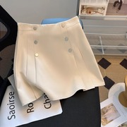 高腰a字半身裙女夏季2024年韩版高级感显瘦小个子双排扣短裙