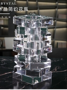 透明水晶花瓶现代简约时尚，北欧风拼接叠成摆件家居客厅装饰插花瓶