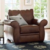 美式单人沙发真皮实木椅子客厅简约现代皮美式棕色皮沙发转角皮艺